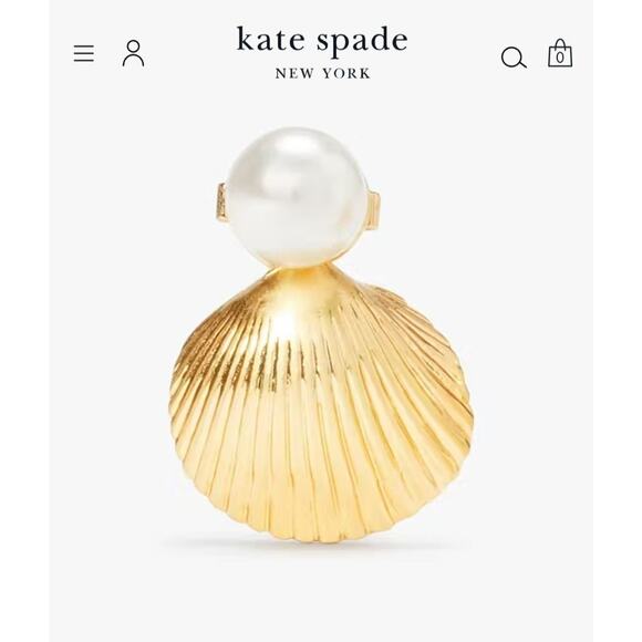 Kate Spade New York Gold Shell & Pearl Earrings - Picture 8 of 9